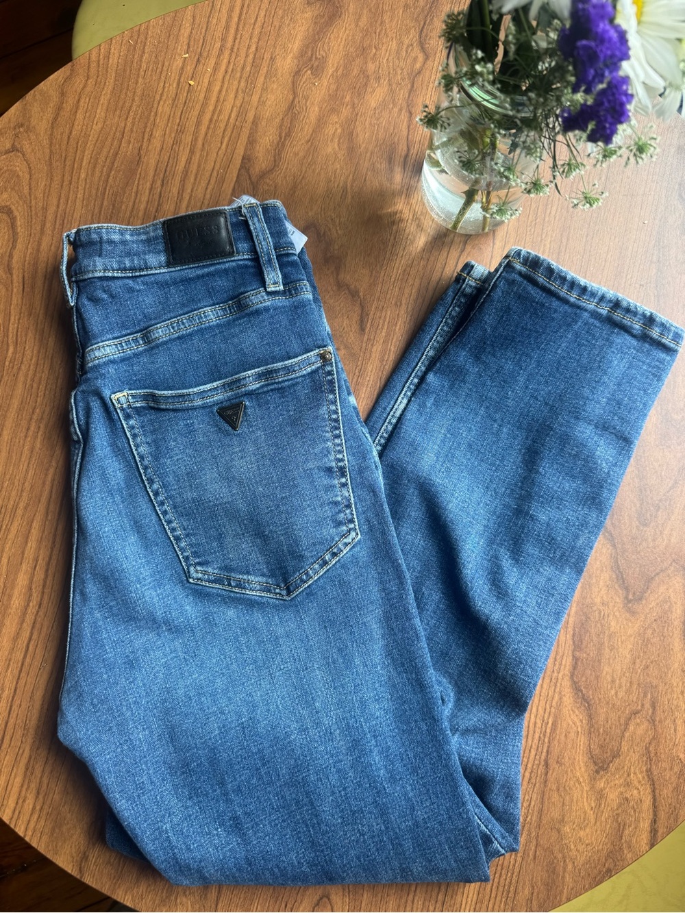 Guess Women's Mid-Blue Straight-Leg Jeans